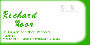 richard moor business card