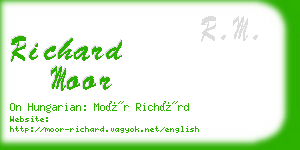 richard moor business card